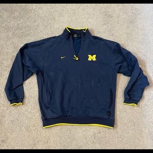 2000s Deadstock Nike Team Apparel Michigan Quarter-zip Pullover